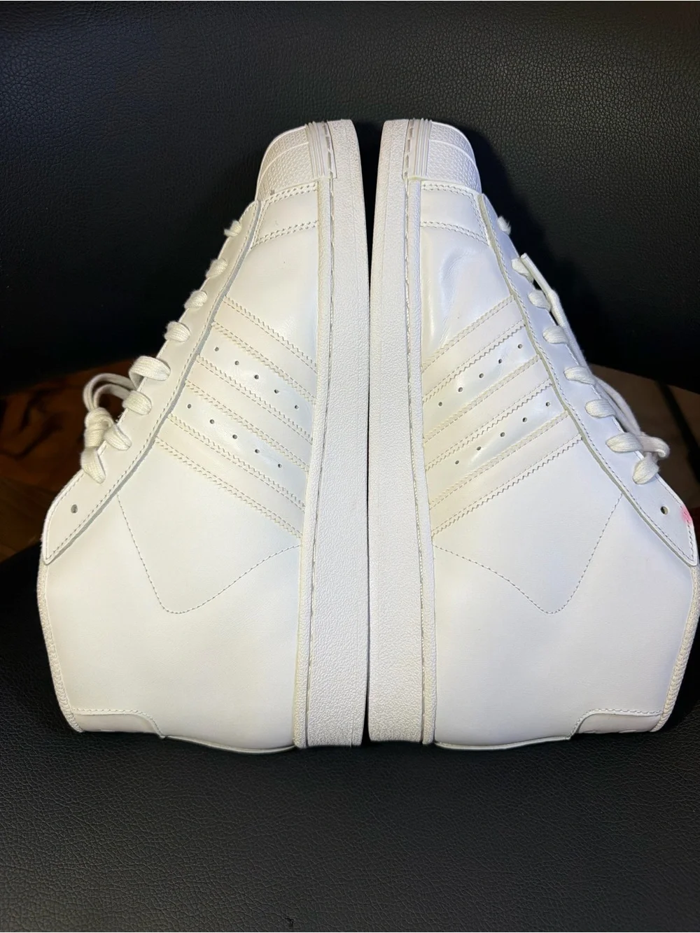 adidas White High-Top Shell Toe Sneakers